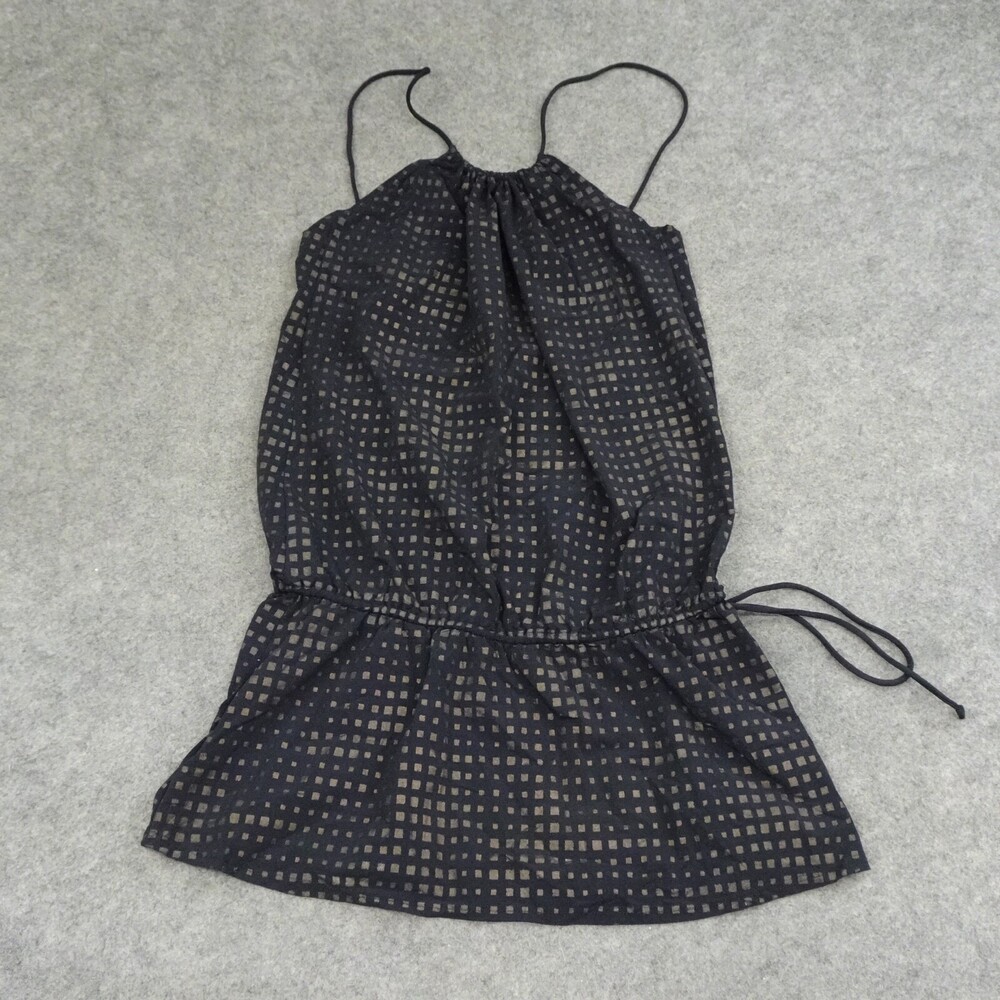 Lisa Curran Bathing Suit Coverup Womens Large L Black Dress Mini Strappy Beach